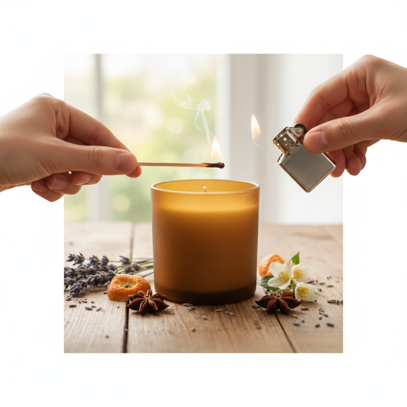 Σπίρτο ή αναπτήρας για το άναμμα του φυτικού κεριού;